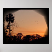 Coucher du soleil encadré posters