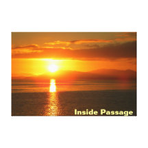 Coucher du soleil intérieur de passage toiles tendues sur châssis