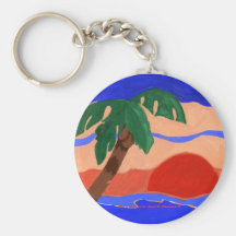 Coucher du soleil Keychain de paume Porte-clefs