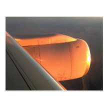 Coucher du soleil plat de moteur cartes postales