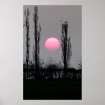 Coucher du soleil rose poster