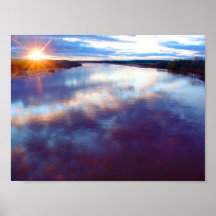 Coucher du soleil tôt de ressort, la rivière Cimar Poster