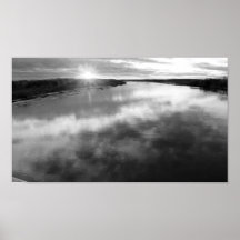 Coucher du soleil tôt de ressort, la rivière Cimar Affiches
