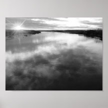 Coucher du soleil tôt de ressort, la rivière Cimar Affiche