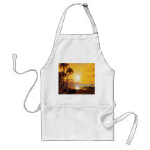 Coucher du soleil tropical avec le tablier de bate