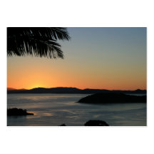 Coucher du soleil tropical d'île - certificat-prim modèles de cartes de visite