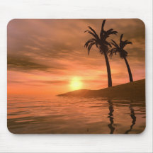 Coucher du soleil tropical Mousepad Tapis De Souris