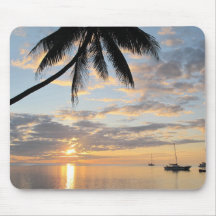 Coucher du soleil tropical tapis de souris