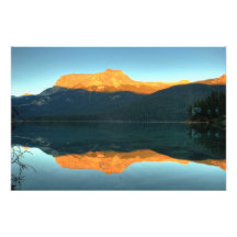 Coucher du soleil vert de lac, parc national de Yo Impression Photo