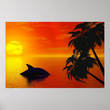 Coucher du soleil virtuel affiche