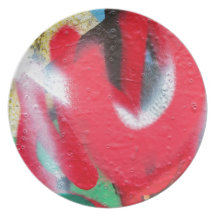 couches de peinture de graffiti assiettes