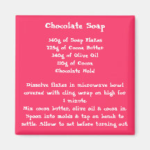 Couleur d'aimant de recette de savon de chocolat