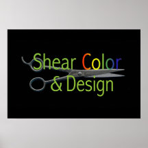 Couleur de cisaillement et logo de conception posters