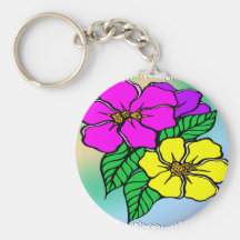 Couleur multi florale porte-clés