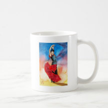 Couleur pour aquarelle de DANSEUR de FLAMENCO Mugs À Café