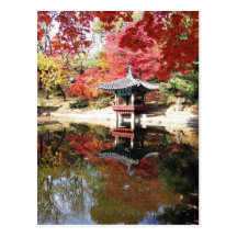 Couleurs d'automne de Séoul Carte Postale