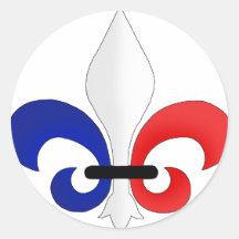 Couleurs de drapeau de Fleur de lis France Autocollants Ronds
