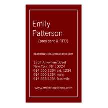 Couleurs modernes : : Carte de visite rouge foncé