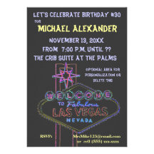 Coup d'anniversaire d'enseigne au néon de Las Vega Invitation Personnalisable
