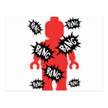 COUP de COUP de COUP rouge de Minifig Carte Postale