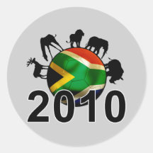 Coupe du monde de l'Afrique du Sud 2010 Adhésif Rond