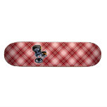 Couperet rouge de plaid skateboards customisés