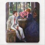 Couples d'amoureux dans le solarium tapis de souris