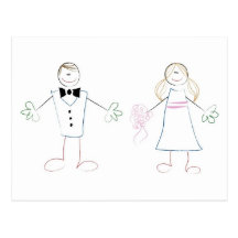 Couples de crayon cartes postales
