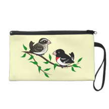 Couples de gros-bec de Rose-breasted Sacs À Main Avec Dragonne