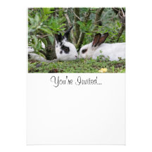 Couples de lapin cartons d'invitation