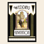 Couples formels de mariage d'art déco vintage invitations