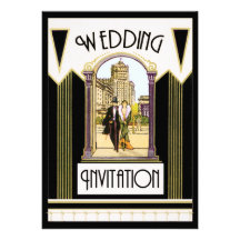 Couples formels de mariage d'art déco vintage bristols