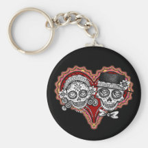 Couples Keychain de crâne de sucre Porte-clés