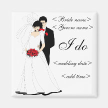 Couples nuptiales magnets pour réfrigérateur