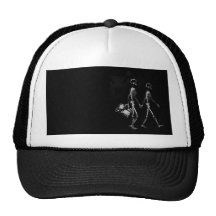 COUPLES SQUELETTIQUES B&W DE DÉPLACEMENT DE VISION CASQUETTES
