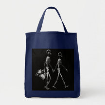 COUPLES SQUELETTIQUES B&W DE DÉPLACEMENT DE VISION SACS EN TOILE