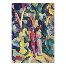 Couples sur la voie avant août Macke de forêt Faire-parts