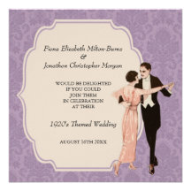 couples vintages de danse de faire-part de mariage