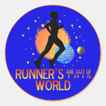 Coureurs hors de cet autocollant du monde