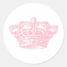 Couronne rose adhésif rond