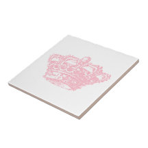 Couronne rose carreaux en céramique