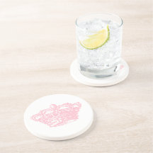 Couronne rose dessous de verre