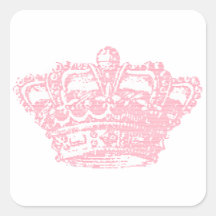 Couronne rose stickers carrés