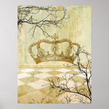 Couronne royale avec des branches poster