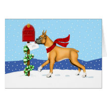 Courrier de Noël de boxeur Cartes De Vœux