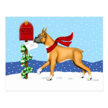 Courrier de Noël de boxeur Cartes Postales