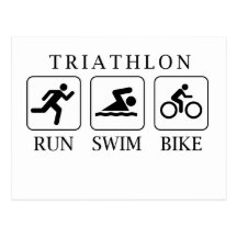 Course, bain et vélo de triathlon carte postale