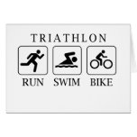 Course, bain et vélo de triathlon cartes de vœux
