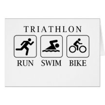 Course, bain et vélo de triathlon cartes de vœux
