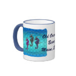 Course bleue d'hippocampe mug à café